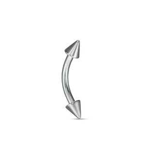 Titanium Spiked Ends Curved Barbell - 16G 5/16"