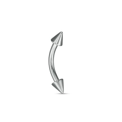 Titanium Spiked Ends Curved Barbell - 16G 5/16"