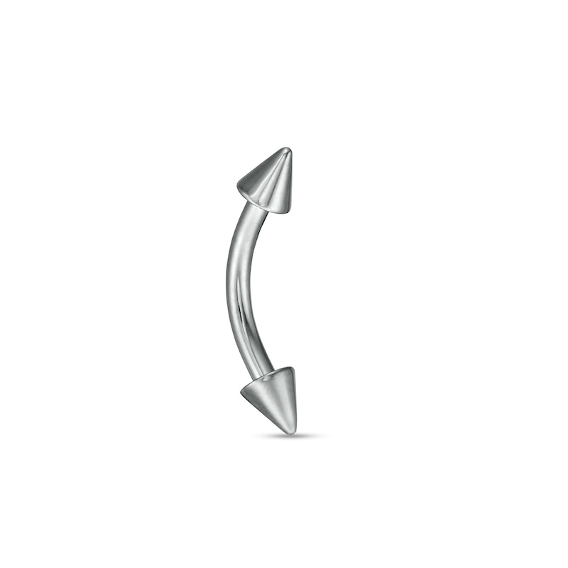 Titanium Spiked Ends Curved Barbell - 16G 5/16"