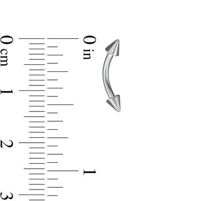 Titanium Spiked Ends Curved Barbell - 16G 5/16"