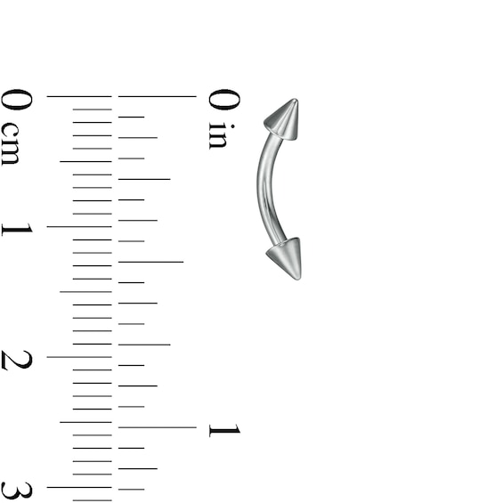 Titanium Spiked Ends Curved Barbell - 16G 5/16"