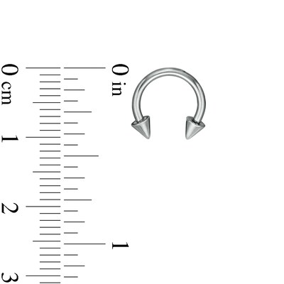 Titanium Spiked Ends Horseshoe - 16G 5/16"
