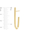 Thumbnail Image 1 of 34 x 11.7mm Knife Edge Linear J-Hoop Earrings in 10K Gold