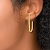 Thumbnail Image 2 of 34 x 11.7mm Knife Edge Linear J-Hoop Earrings in 10K Gold