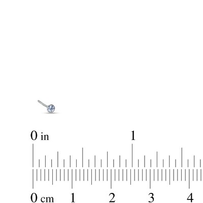 020 Gauge Pear-Shaped Rainbow Green Cubic Zirconia with Blue and Light Blue Nose Stud Set in Sterling Silver