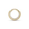 016 Gauge Cubic Zirconia and Beaded Double Row Cartilage Hoop in 14K Gold - 3/8"