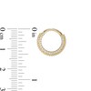 016 Gauge Cubic Zirconia and Beaded Double Row Cartilage Hoop in 14K Gold - 3/8"