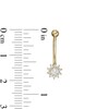 Thumbnail Image 2 of 14K Gold CZ Framed Flower Curved Barbell - 16G 5/16"