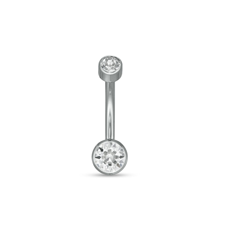 Titanium CZ Bezel-Set Belly Button Ring - 7/16"