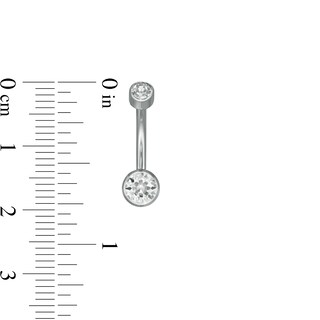 Solid Titanium Crystal Bezel-Set Belly Button Ring - 14G 7/16"