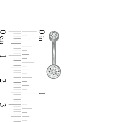 Solid Titanium Crystal Bezel-Set Belly Button Ring - 14G 7/16"