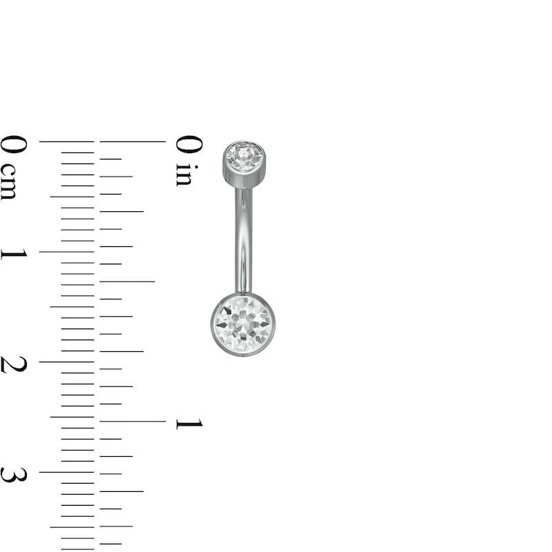 Titanium CZ Bezel-Set Belly Button Ring - 7/16"