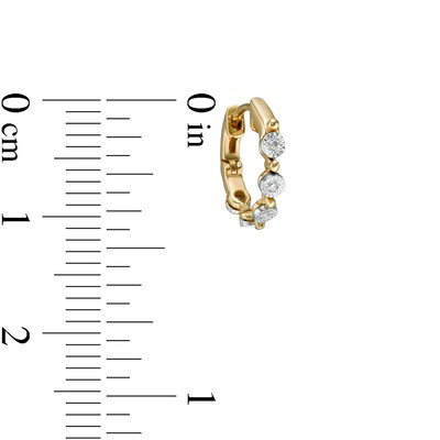 14K Gold Diamond Accent Five Stone Beaded Alternating Hoop - 18G 5/16"