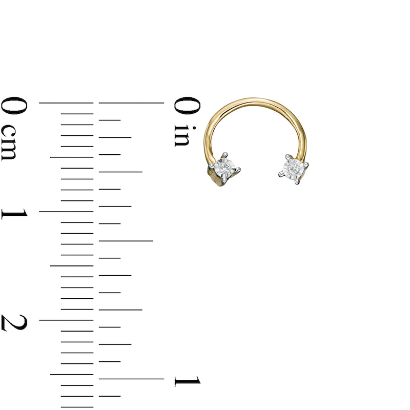 Main Image 2 of 016 Gauge Diamond Accent Horseshoe in 14K Gold - 5/16"
