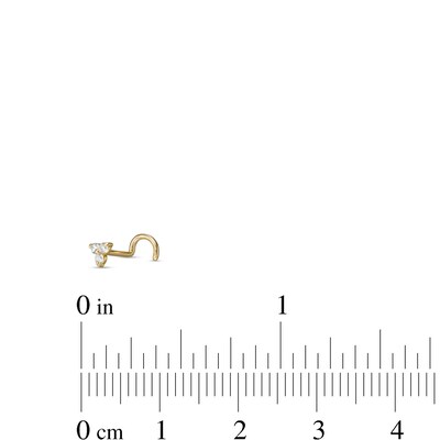 14K Gold Diamond Accent Trio Screw-Style Nose Stud - 20G 5/16"