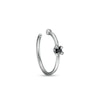 Thumbnail Image 0 of 14K White Gold Black Enhanced Diamond Accent Solitaire Nose Hoop - 20G 5/16"