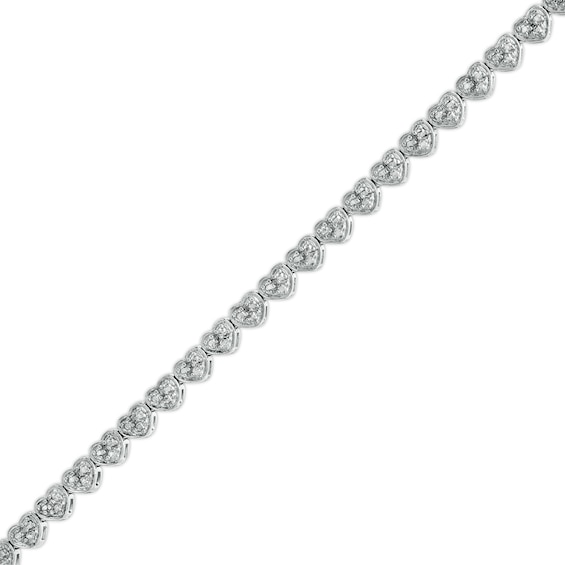 Diamond Accent Heart Tennis Bracelet in Sterling Silver â 7.25"