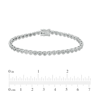 Diamond Accent Heart Tennis Bracelet in Sterling Silver – 7.25"