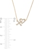 Thumbnail Image 3 of Cubic Zirconia "XO" Heart Outline Necklace in 10K Gold