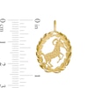 Thumbnail Image 1 of Garland Wreath Frame Aries Necklace Charm in 10K Gold Casting Solid