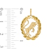Thumbnail Image 1 of Garland Wreath Frame Taurus Necklace Charm in 10K Gold Casting Solid