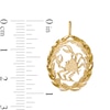 Thumbnail Image 1 of Garland Wreath Frame Cancer Necklace Charm in 10K Gold Casting Solid