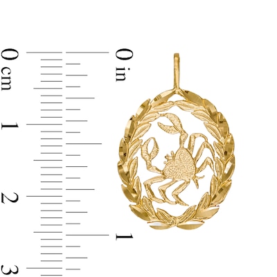 Garland Wreath Frame Cancer Necklace Charm in 10K Gold Casting Solid