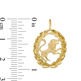 Garland Wreath Frame Leo Necklace Charm in 10K Gold Casting Solid