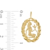 Thumbnail Image 1 of Garland Wreath Frame Virgo Necklace Charm in 10K Gold Casting Solid