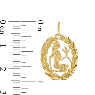 Garland Wreath Frame Virgo Necklace Charm in 10K Gold Casting Solid
