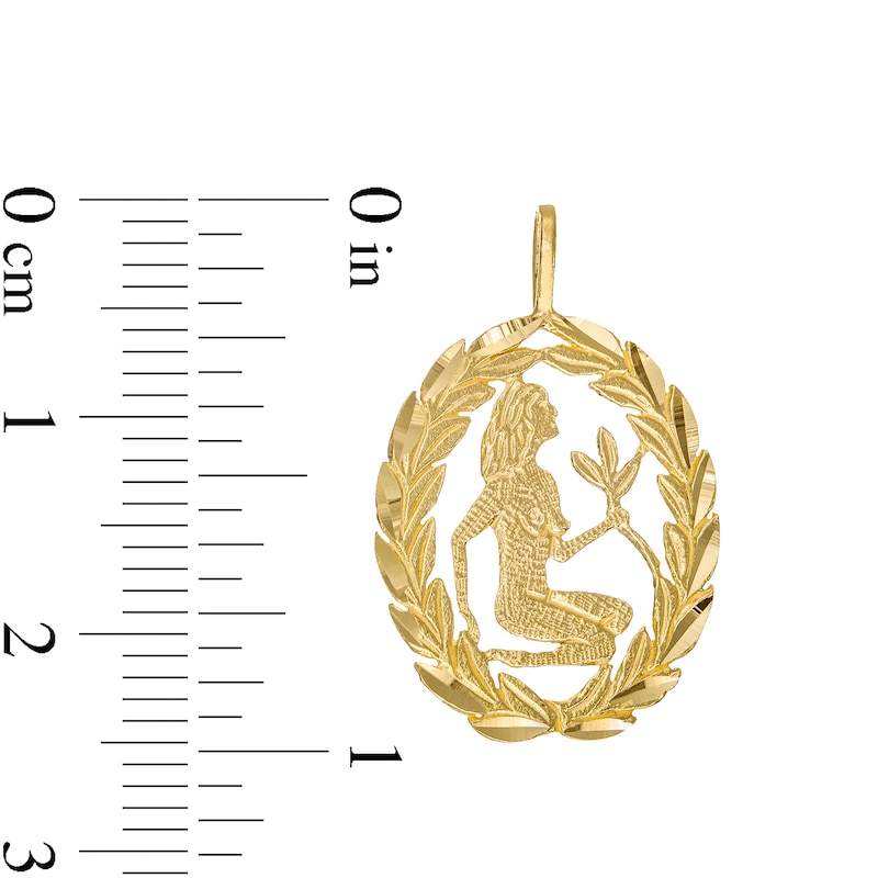 Garland Wreath Frame Virgo Necklace Charm in 10K Gold Casting Solid