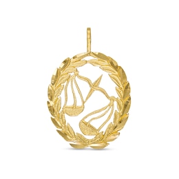 Garland Wreath Frame Libra Necklace Charm in 10K Gold Casting Solid