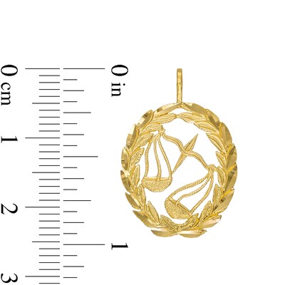 Garland Wreath Frame Libra Necklace Charm in 10K Gold Casting Solid