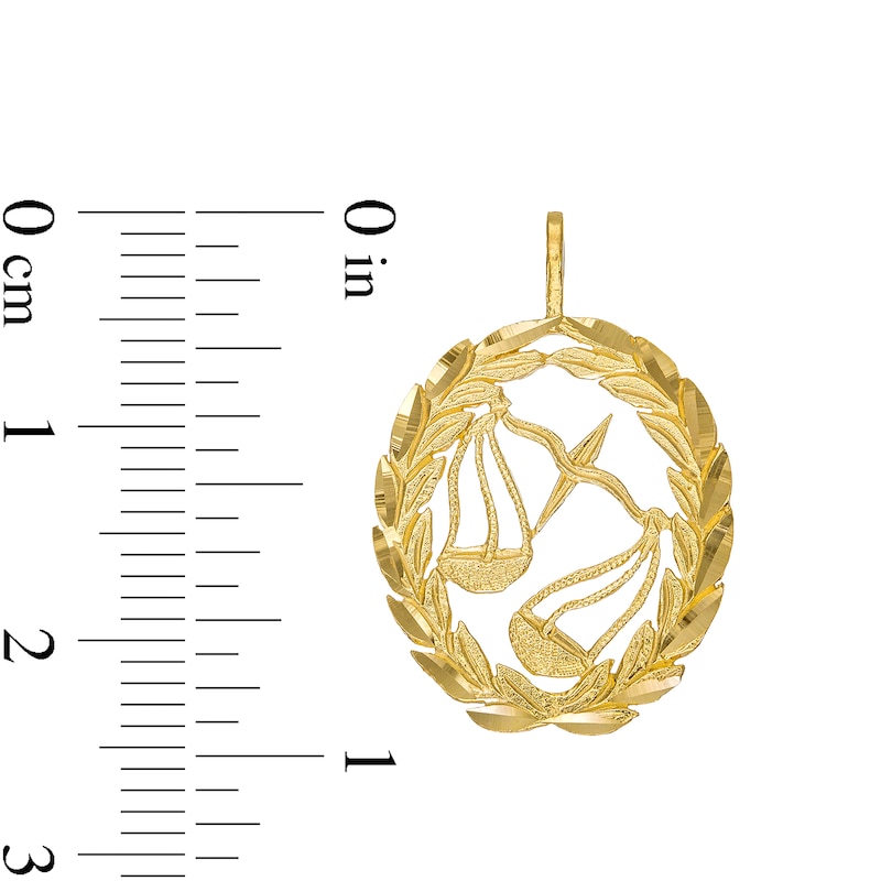Main Image 2 of Garland Wreath Frame Libra Necklace Charm in 10K Gold Casting Solid