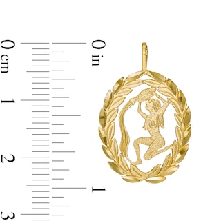 Garland Wreath Frame Aquarius Necklace Charm in 10K Gold Casting Solid