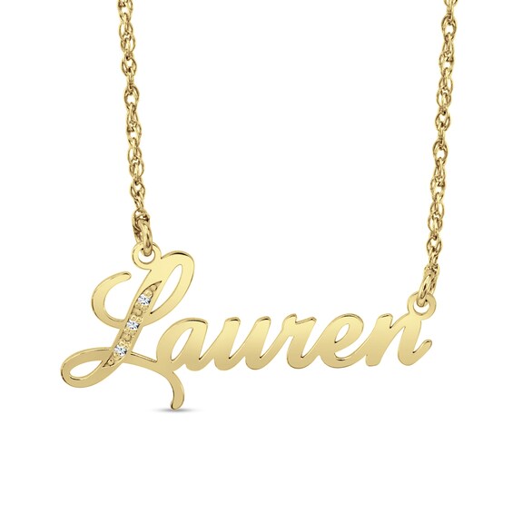 Dia Accent Name Necklace