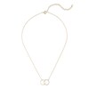 Cubic Zirconia Interlocking Circles Necklace in Sterling Silver with 18K Gold Plate - 19"