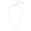 Cubic Zirconia Double Row Bar Necklace in Sterling Silver with 18K Gold Plate - 19"