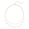 Cubic Zirconia Bezel-Set Dangle Station Double Strand Necklace in Sterling Silver with 18K Gold Plate - 19"