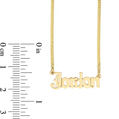 14K Gold Gothic Name Necklace - 18"