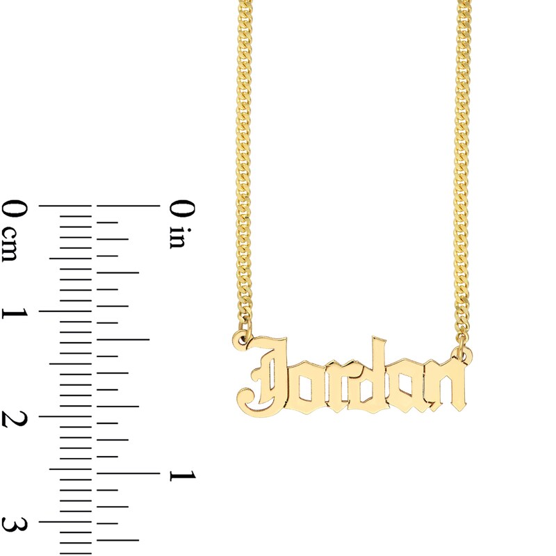 Main Image 2 of 14K Gold Gothic Name Necklace - 18"