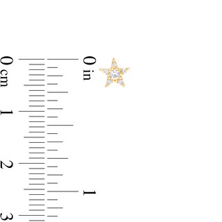 Cubic Zirconia Star Stud Earrings in 10K Gold