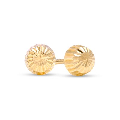 Diamond-Cut Dome Stud Earrings in 10K Gold