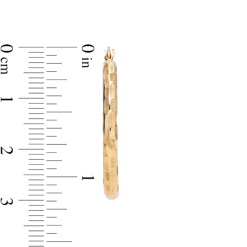 Main Image 2 of 3mm Hollow Diamond-Cut Earrings in 10K Tube Hollow Gold