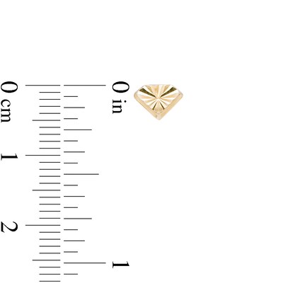 Diamond-Cut Textured Diamond-Shaped Stud Earrings in 10K Gold