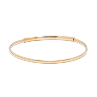 3.96mm Diamond-Cut Slip-On Bangle in 10K Hollow Gold