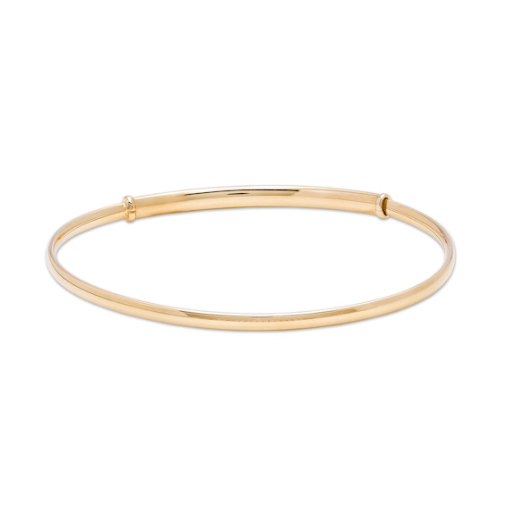 3.96mm Diamond-Cut Slip-On Bangle in 10K Hollow Gold