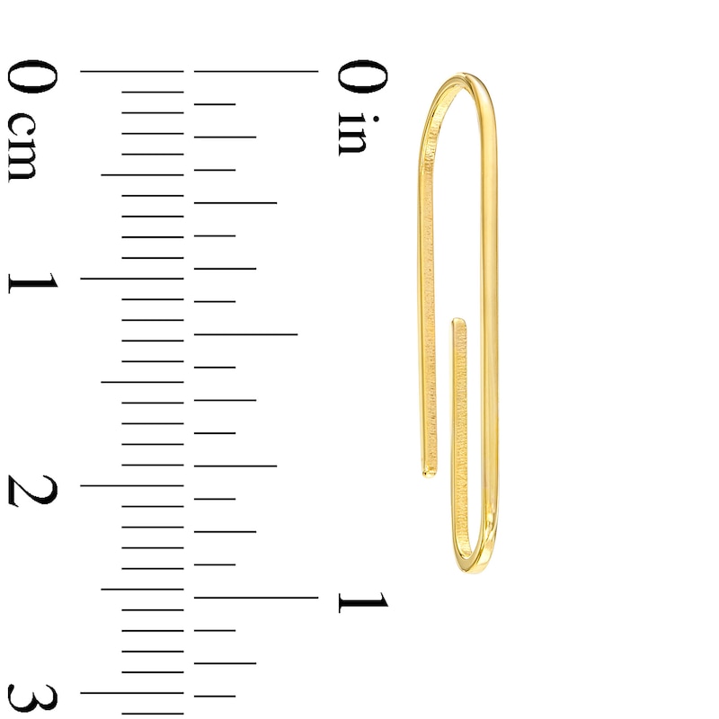 3.7mm Paper Clip Threader Earrings in 10K Gold