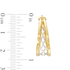 10K Gold Diamond-Cut Split Lattice Two-Tone Hoops