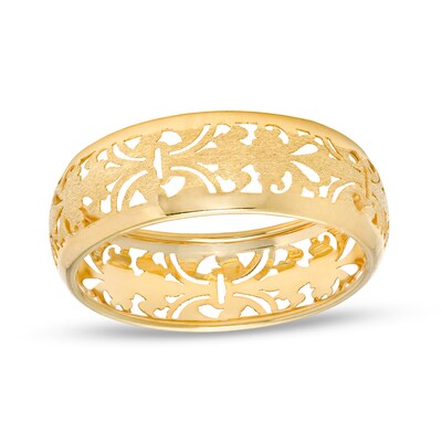 6.6mm Filigree Band in 10K Gold – Size 7